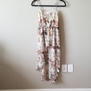 Asymmetrical top blouse dress hi low summer floral